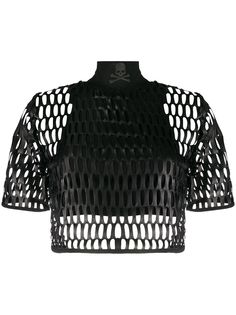 Philipp Plein футболка с сетчатым верхним слоем и резным узором