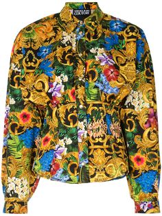 Versace Jeans Couture рубашка с цветочным принтом