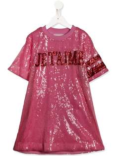 Alberta Ferretti Kids платье-футболка с пайетками