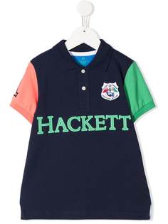 Hackett Kids рубашка поло в стиле колор-блок с вышивкой
