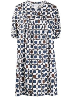 S Max Mara платье с графичным принтом и сборками