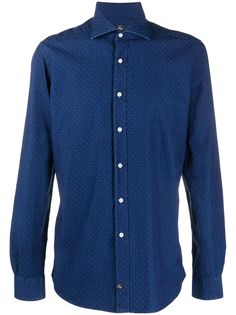 Fay джинсовая рубашка с вышивкой