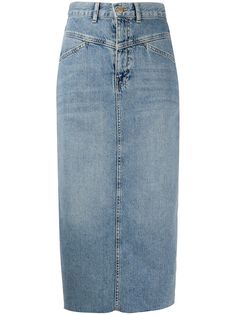 Essentiel Antwerp джинсовая юбка миди с эффектом потертости