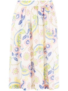 A.P.C. юбка с цветочным принтом и складками