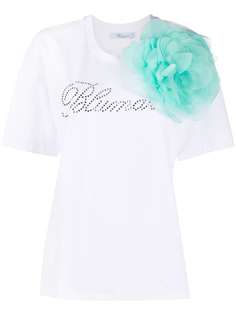 Blumarine футболка с короткими рукавами и сетчатым цветком