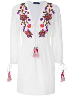 PatBO платье миди с цветочной вышивкой и кисточками