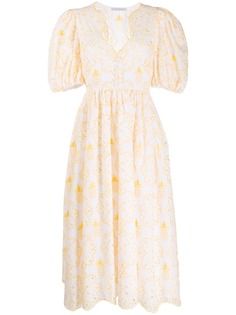 Vivetta платье с V-образным вырезом и вышивкой