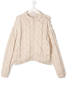 Brunello Cucinelli Kids кардиган фактурной вязки на молнии