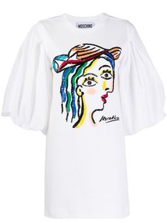 Moschino платье-футболка с пайетками