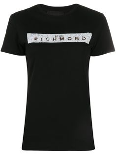 John Richmond футболка с пайетками и логотипом