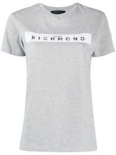 John Richmond футболка с пайетками и логотипом