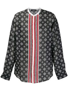 Dsquared2 рубашка без воротника с принтом