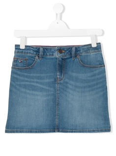 Tommy Hilfiger Junior джинсовая рубашка с эффектом потертости