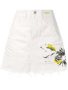 Marcelo Burlon County of Milan джинсовая юбка с цветочным принтом