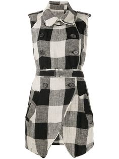 Ann Demeulemeester жилет в клетку гингем