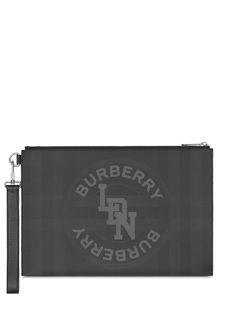 Burberry клатч в клетку London Check с логотипом LDN