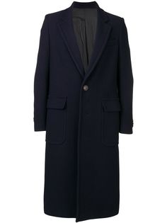 Ami Paris длинное пальто с накладными карманами