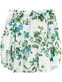 Blumarine блузка с открытыми плечами и цветочным принтом