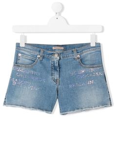 Ermanno Scervino Junior джинсовые шорты с необработанными краями