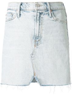 Mother джинсовая юбка с эффектом потертости