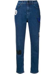 Versace Jeans Couture джинсы с завышенной талией и заплатками