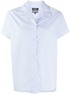 A.P.C. рубашка в тонкую полоску с заостренным воротником