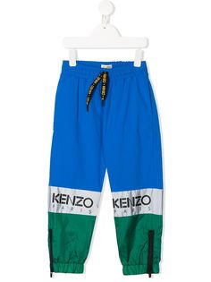 Kenzo Kids спортивные брюки в стиле колор-блок