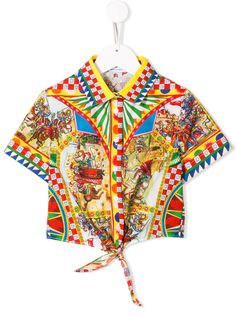 Dolce & Gabbana Kids укороченная рубашка с принтом