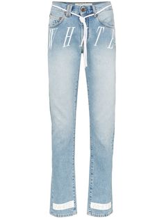 Off-White джинсы кроя слим с логотипом