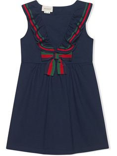 Gucci Kids платье из ткани пике с бантом