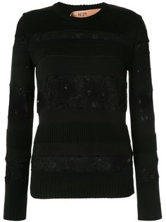 Nº21 джемпер с кружевными вставками