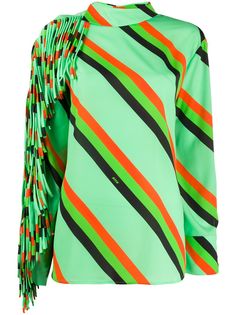 MSGM топ в диагональную полоску с бахромой