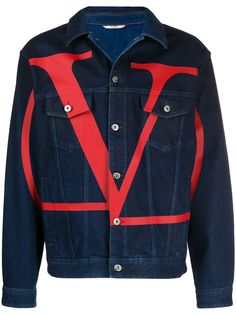 Valentino джинсовая куртка с логотипом Go Logo