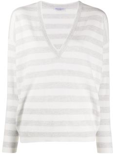 Brunello Cucinelli кашемировый джемпер в полоску
