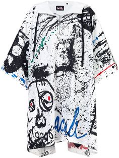 Haculla пончо с принтом с капюшоном