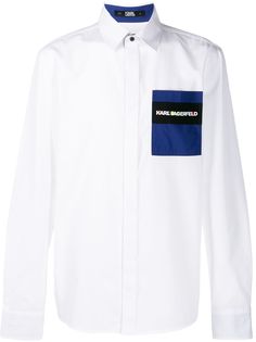Karl Lagerfeld рубашка с нашивкой-логотипом
