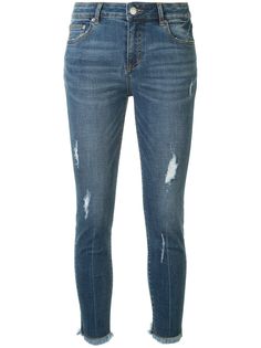 PortsPURE укороченные джинсы с эффектом потертости