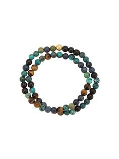Nialaya Jewelry браслет с тигровым глазом и бирюзой