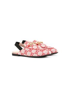 Gucci Kids мокасины с ремешком на пятке и логотипом