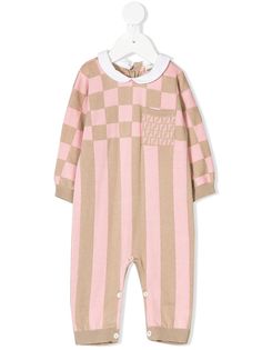 Fendi Kids трикотажный ромпер с контрастным дизайном