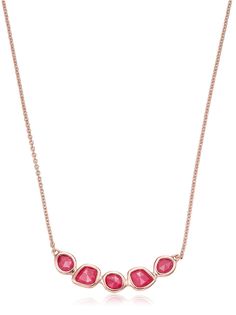 Monica Vinader RP Siren mini nugget pink quartz cluster necklace