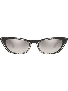 Miu Miu Eyewear солнцезащитные очки в оправе кошачий глаз с кристаллами
