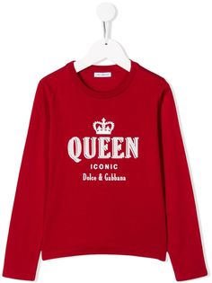 Dolce & Gabbana Kids джемпер с вышивкой Queen