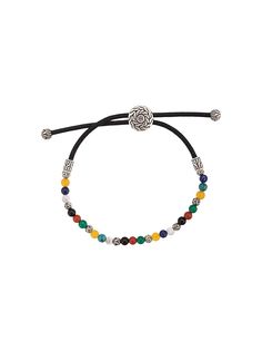 John Hardy Silver Classic Chain Mixed Stone Bead Pull Through Bracelet