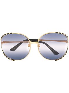 Gucci Eyewear солнцезащитные очки в массивной круглой оправе
