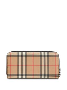 Burberry кошелек с круговой молнией в клетку Vintage Check