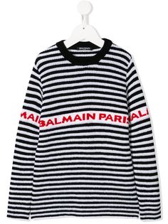 Balmain Kids джемпер с логотипом вязки интарсия