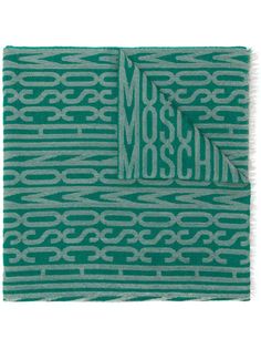 Moschino Pre-Owned шарф с логотипом и бахромой