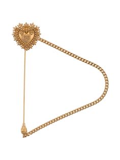 Dolce & Gabbana брошь в форме сердца с гравированным логотипом