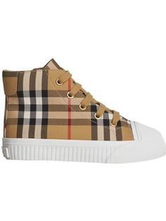 Burberry Kids хайтопы в винтажную клетку